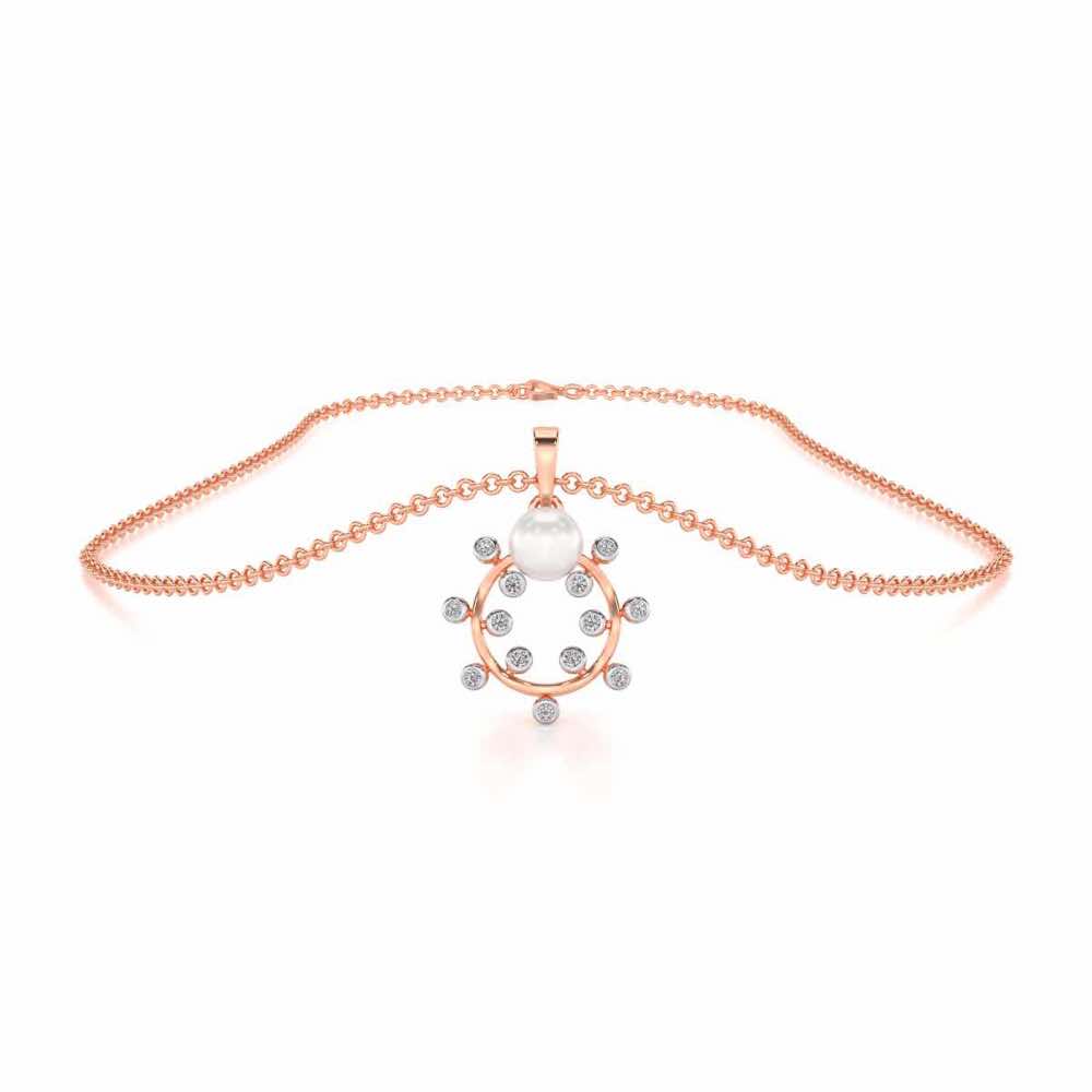 Shinwise Silver Pearl Pendant - Rose Gold - Image 3