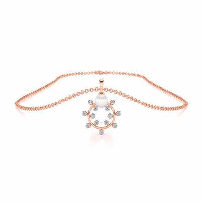 Shinwise Silver Pearl Pendant - Rose Gold - Image 3