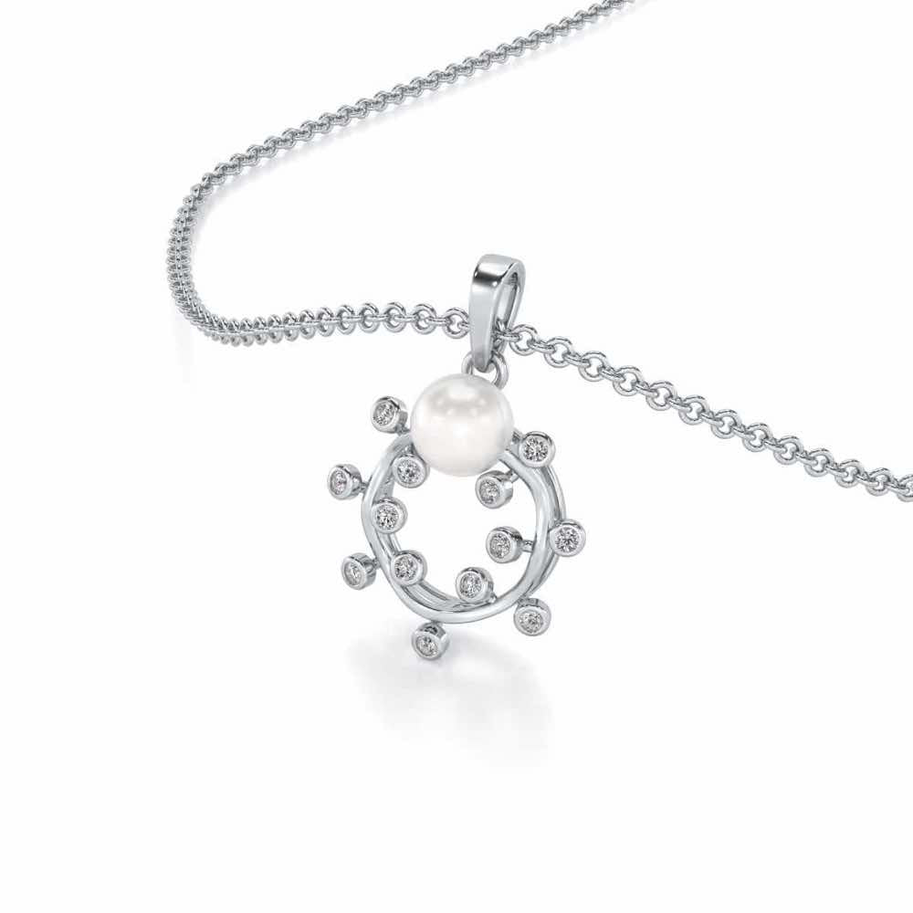 Shinwise Silver Pearl Pendant - White Gold - Image 1