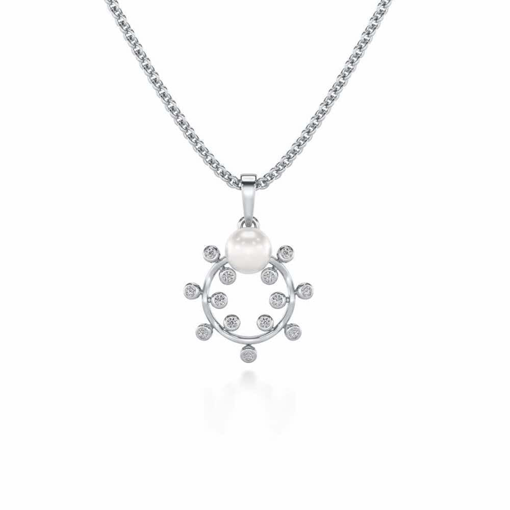 Shinwise Silver Pearl Pendant - White Gold - Image 2