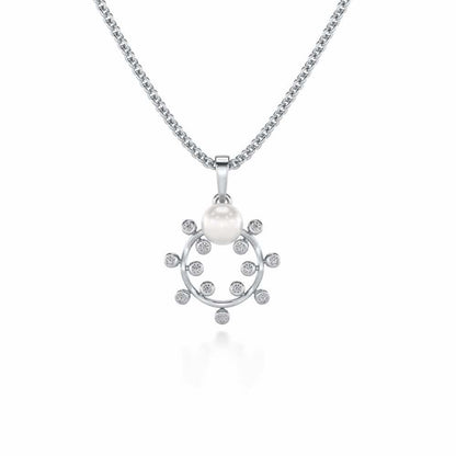 Shinwise Silver Pearl Pendant - White Gold - Image 2