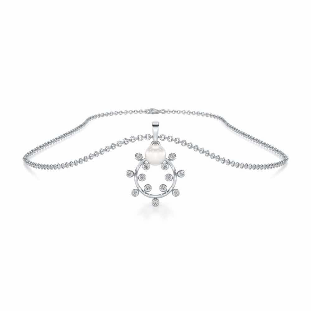 Shinwise Silver Pearl Pendant - White Gold - Image 3