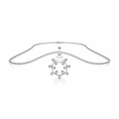 Shinwise Silver Pearl Pendant - White Gold - Image 3