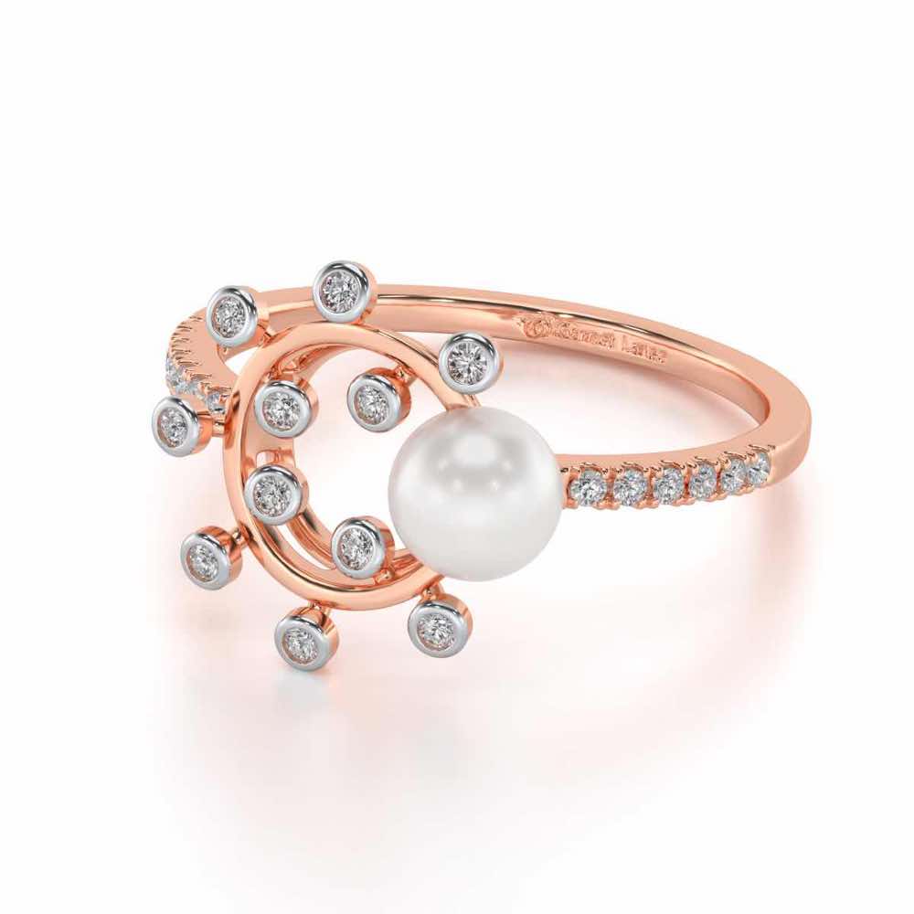 Shinwise Silver Pearl Ring - Rose Gold - Image 2