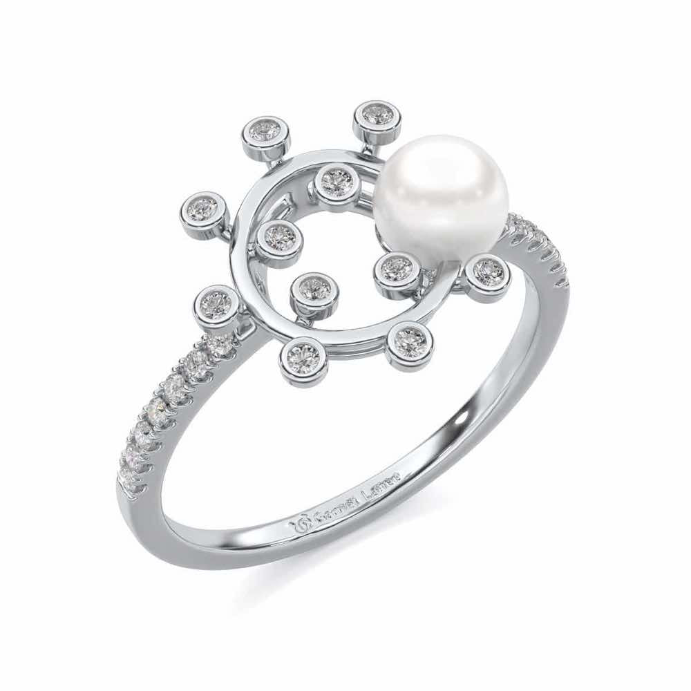 Shinwise Silver Pearl Ring - White Gold - Image 1