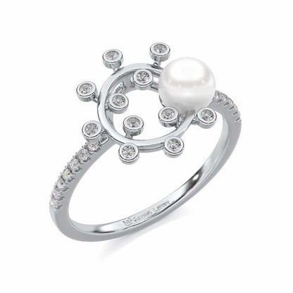Shinwise Silver Pearl Ring - White Gold - Image 1