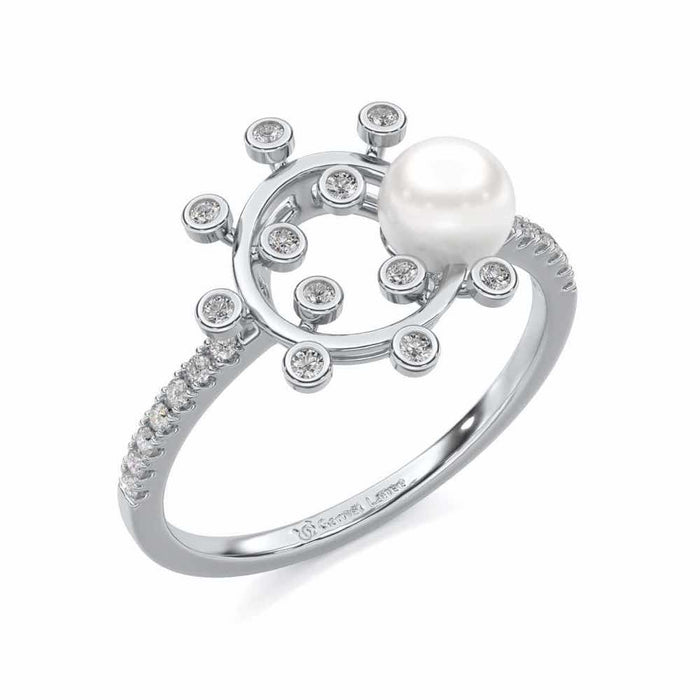 Shinwise Silver Pearl Ring - White Gold - Image 1