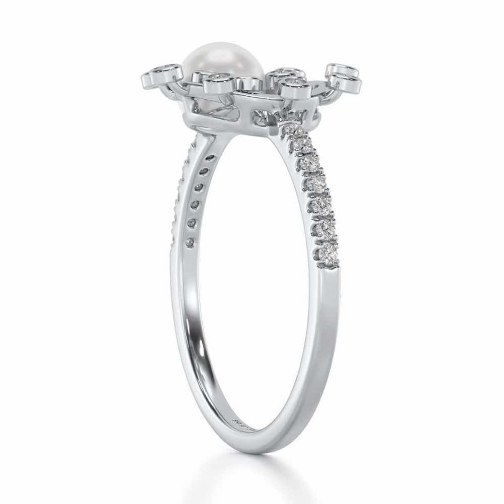 Shinwise Silver Pearl Ring - White Gold - Image 3