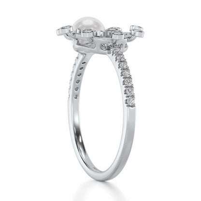 Shinwise Silver Pearl Ring - White Gold - Image 3