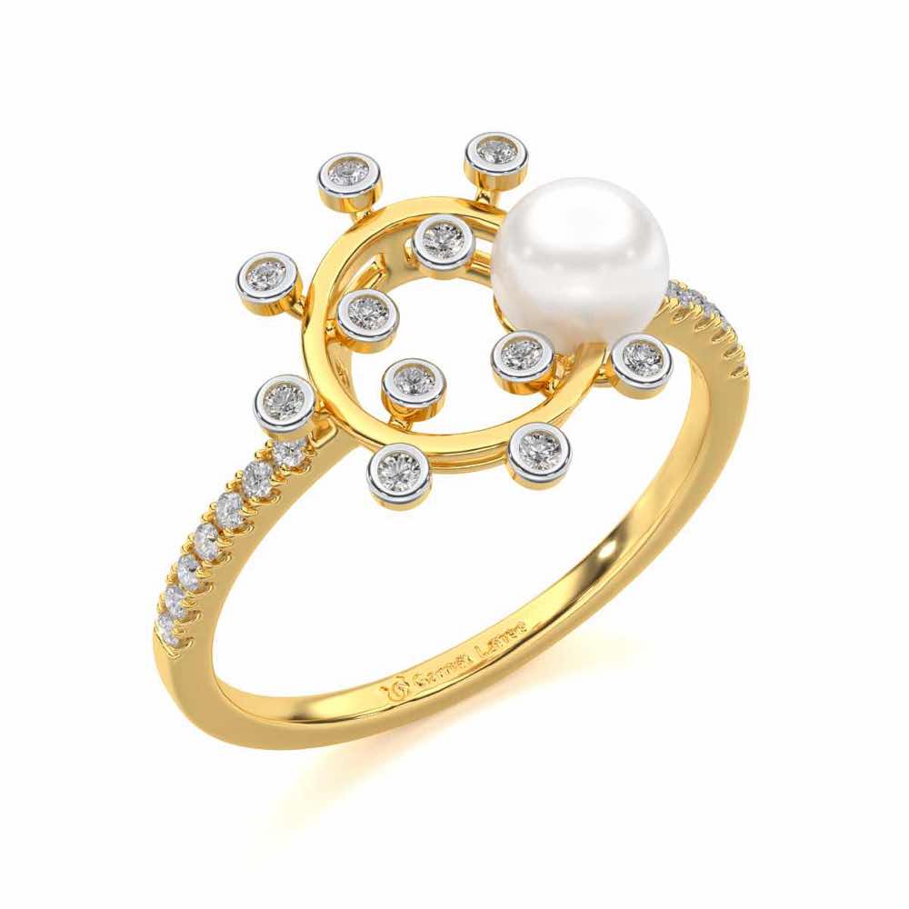 Shinwise Silver Pearl Ring - Yellow Gold - Image 1