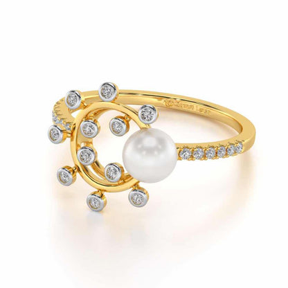 Shinwise Silver Pearl Ring - Yellow Gold - Image 2