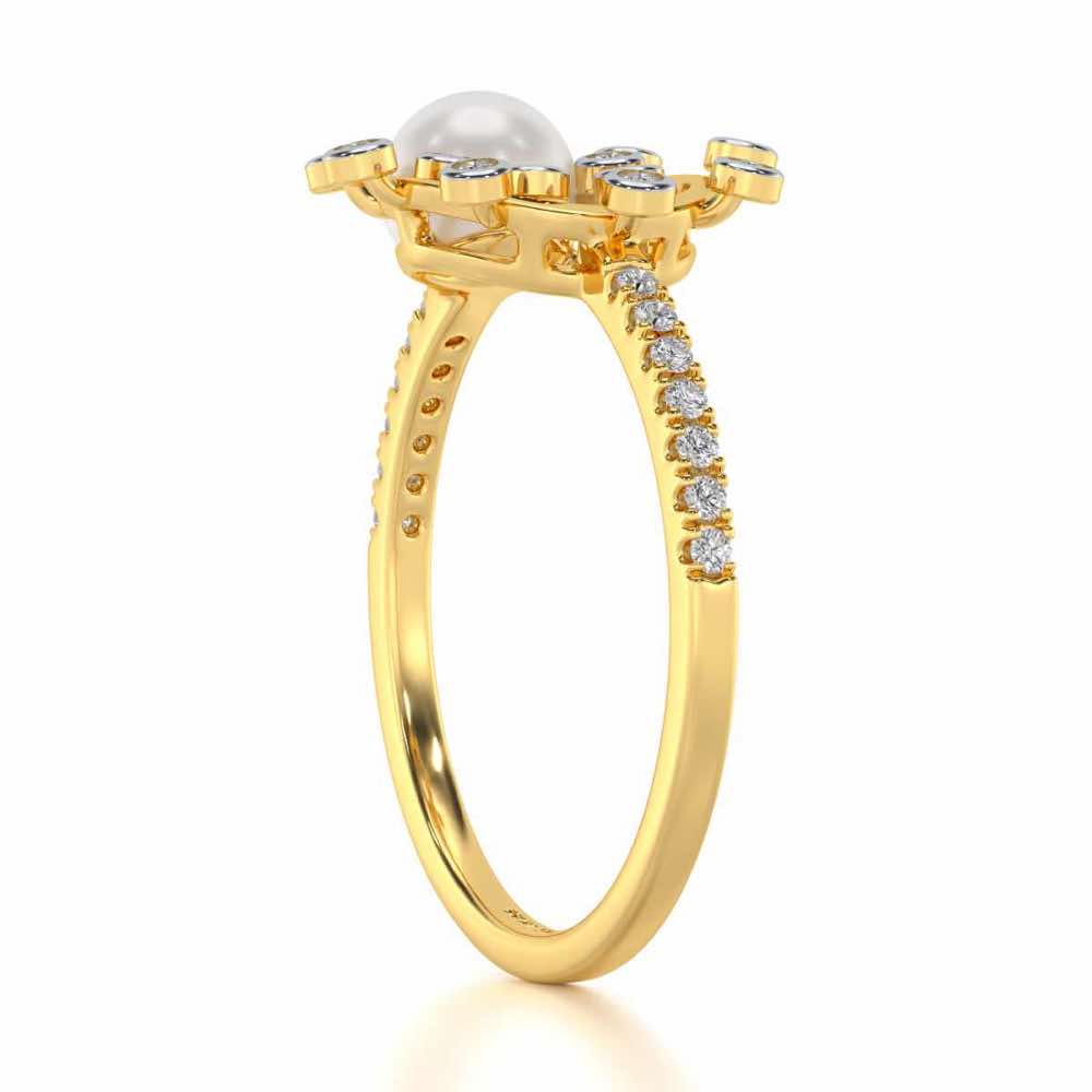 Shinwise Silver Pearl Ring - Yellow Gold - Image 3