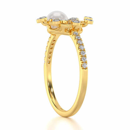 Shinwise Silver Pearl Ring - Yellow Gold - Image 3