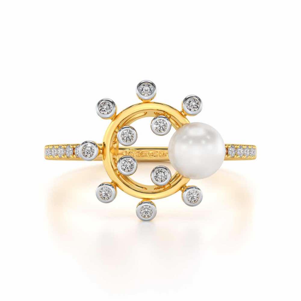Shinwise Silver Pearl Ring - Yellow Gold - Image 4