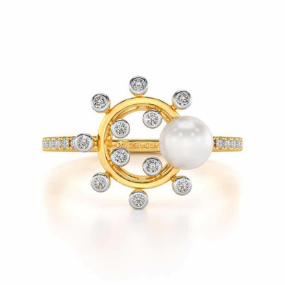 Shinwise Silver Pearl Ring - Yellow Gold - Image 4