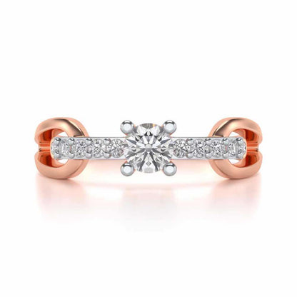 Shiny Bond Solitaire Silver Ring - Rose Gold - Image 4