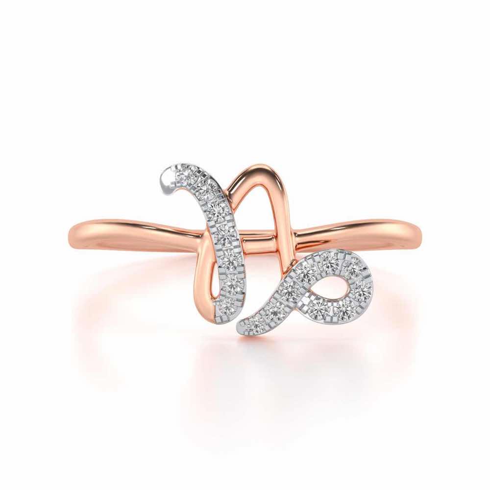 Shiny Capricorn Silver Ring - Rose Gold - Image 4