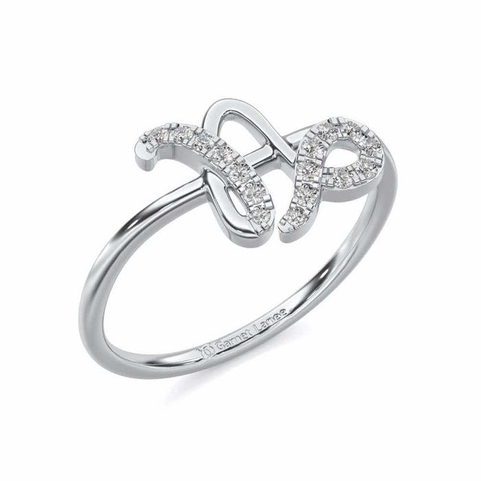 Shiny Capricorn Silver Ring - White Gold - Image 1