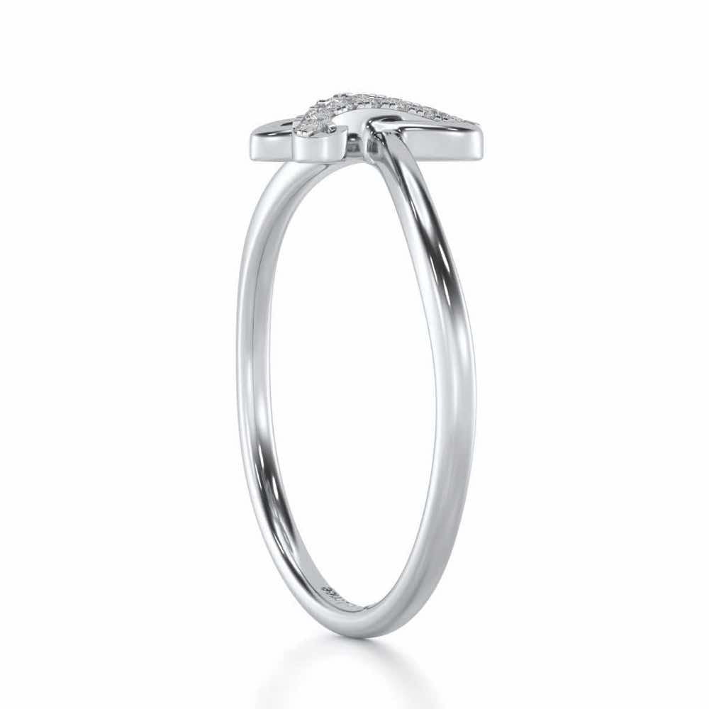 Shiny Capricorn Silver Ring - White Gold - Image 3