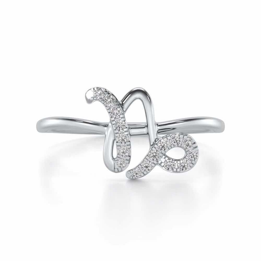 Shiny Capricorn Silver Ring - White Gold - Image 4