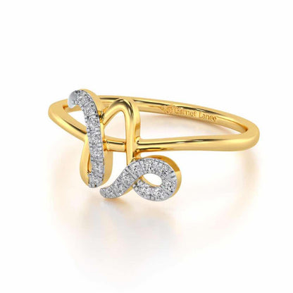 Shiny Capricorn Silver Ring - Yellow Gold - Image 2