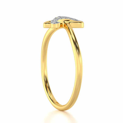 Shiny Capricorn Silver Ring - Yellow Gold - Image 3
