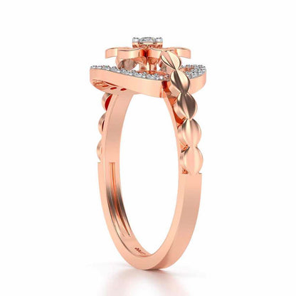 Shiny Circled Flower Silver Ring - Rose Gold - Image 3