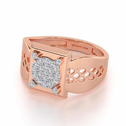 Shiny Cohort Silver Ring For Men - Rose Gold - Image 2