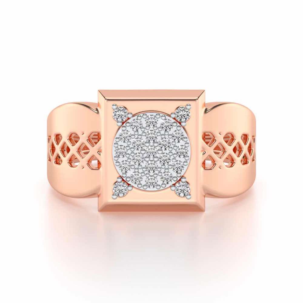 Shiny Cohort Silver Ring For Men - Rose Gold - Image 4