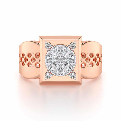 Shiny Cohort Silver Ring For Men - Rose Gold - Image 4