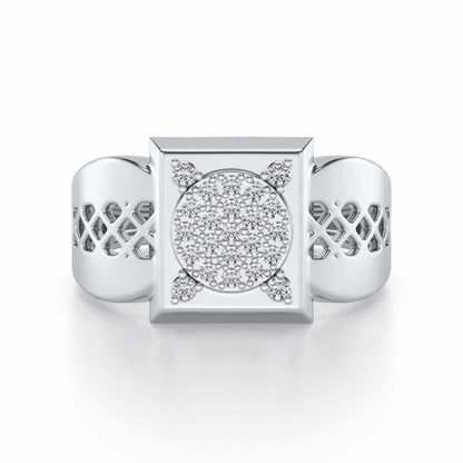 Shiny Cohort Silver Ring For Men - White Gold - Image 4