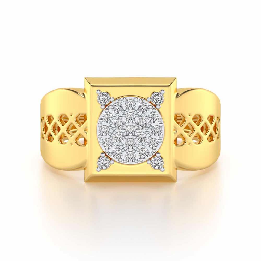 Shiny Cohort Silver Ring For Men - Yellow Gold - Image 4