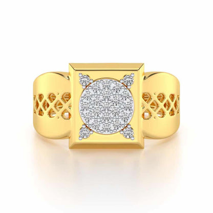 Shiny Cohort Silver Ring For Men - Yellow Gold - Image 4