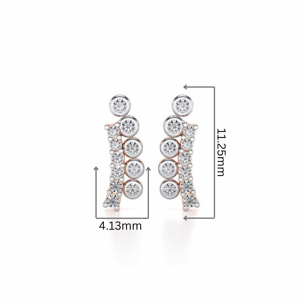 Shiny Crescent Silver Earrings - Rose Gold - Image 2