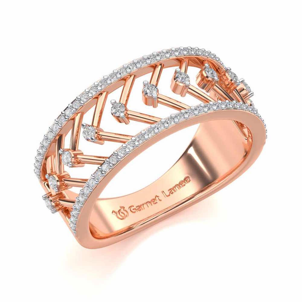 Shiny Direct Silver Band Ring - Rose Gold - Image 1