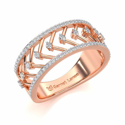 Shiny Direct Silver Band Ring - Rose Gold - Image 1