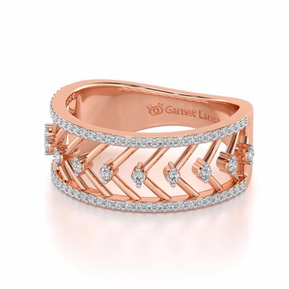 Shiny Direct Silver Band Ring - Rose Gold - Image 2