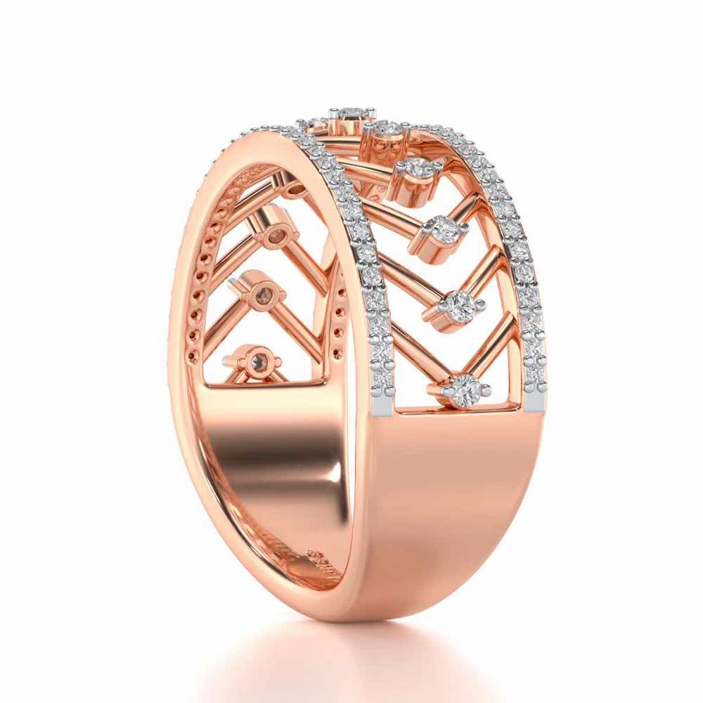 Shiny Direct Silver Band Ring - Rose Gold - Image 3