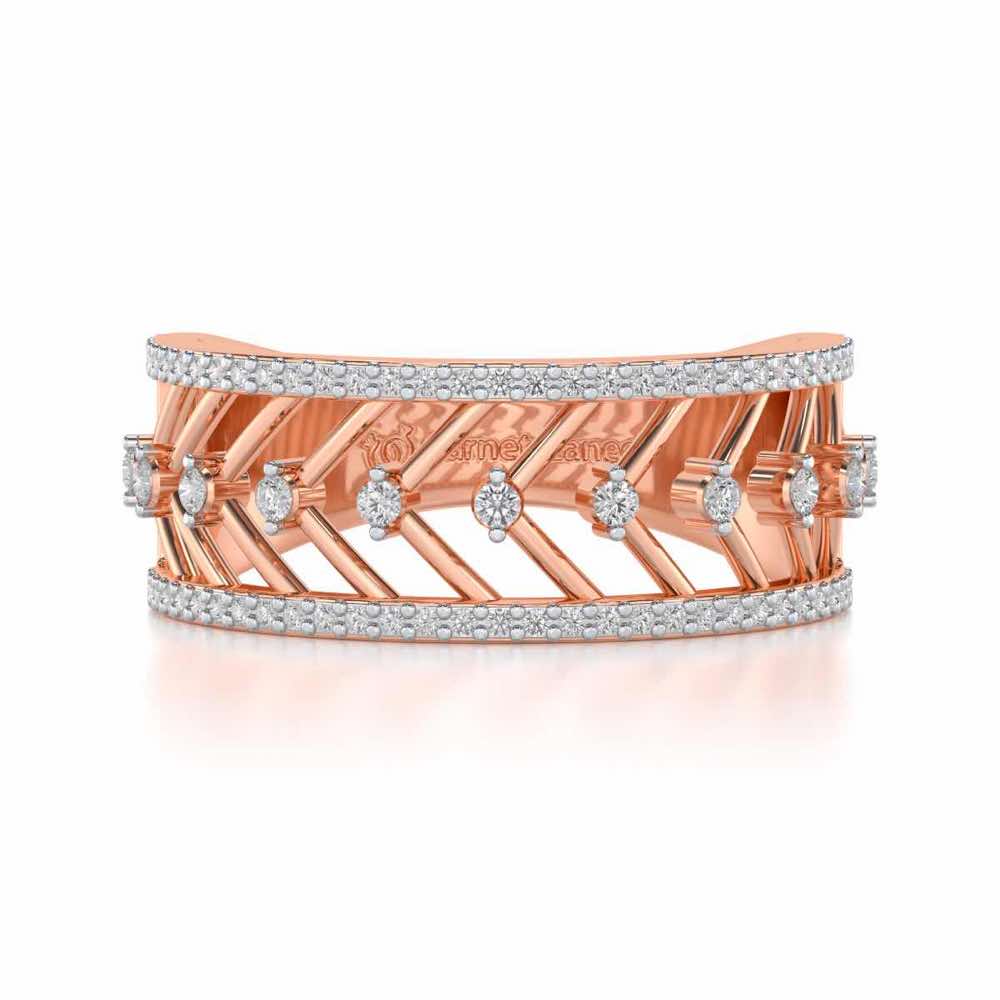 Shiny Direct Silver Band Ring - Rose Gold - Image 4