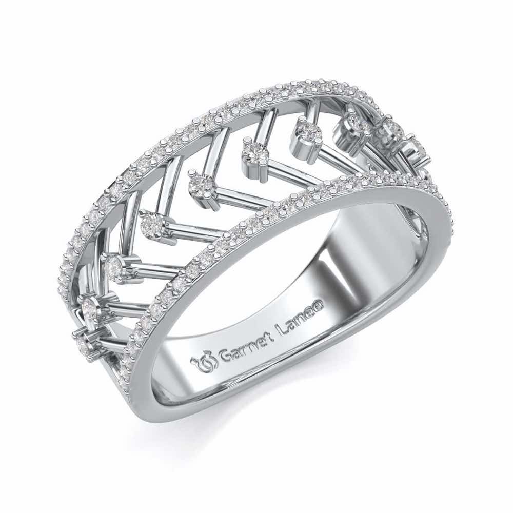 Shiny Direct Silver Band Ring - White Gold - Image 1