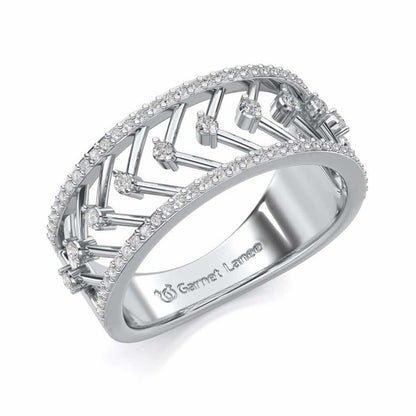Shiny Direct Silver Band Ring - White Gold - Image 1