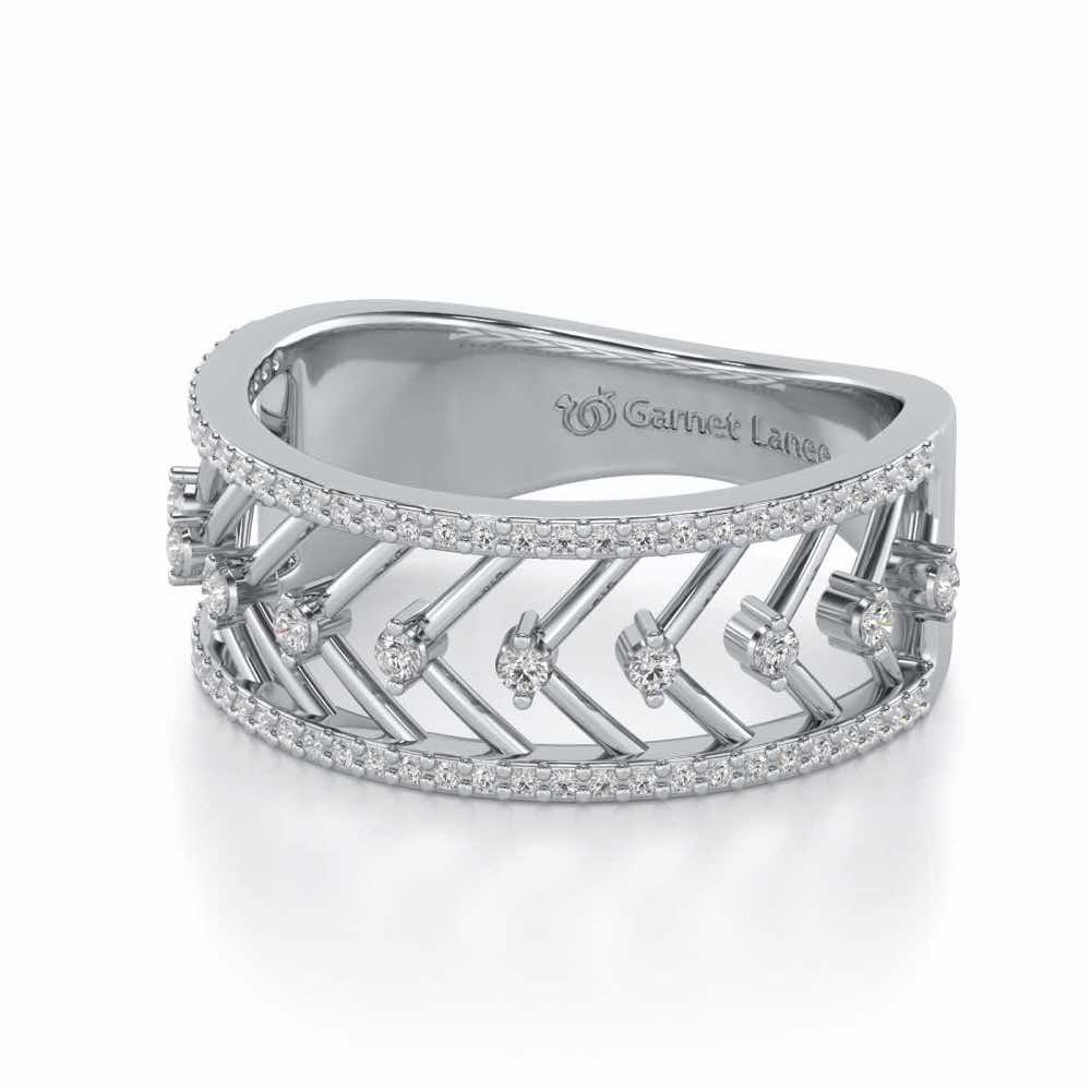 Shiny Direct Silver Band Ring - White Gold - Image 2