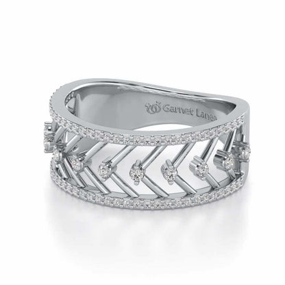 Shiny Direct Silver Band Ring - White Gold - Image 2
