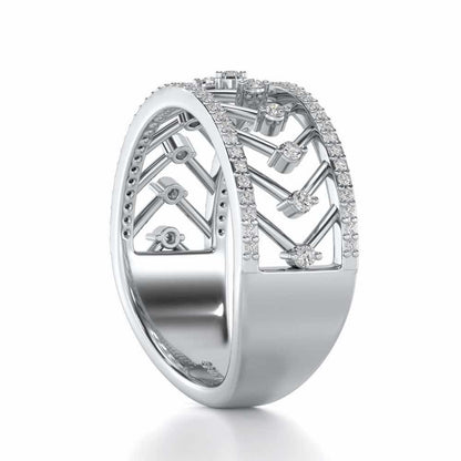Shiny Direct Silver Band Ring - White Gold - Image 3