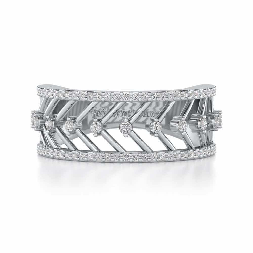 Shiny Direct Silver Band Ring - White Gold - Image 4