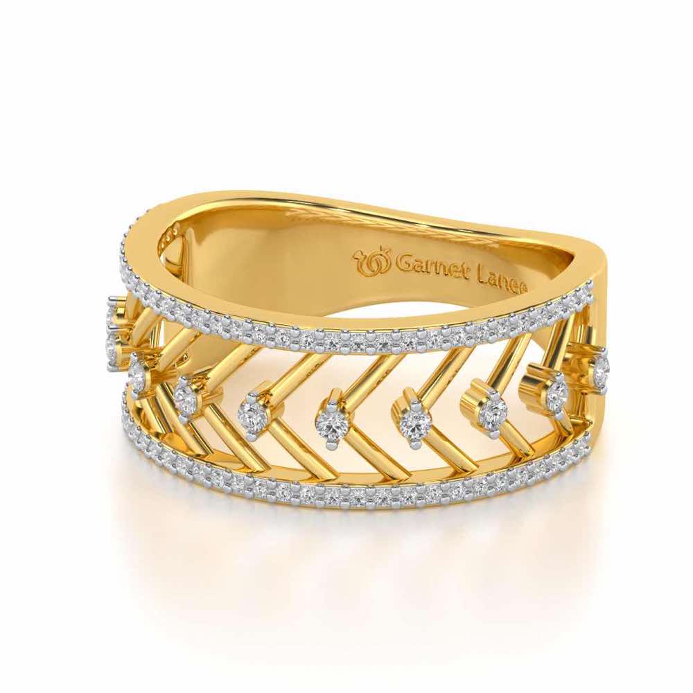 Shiny Direct Silver Band Ring - Yellow Gold - Image 2