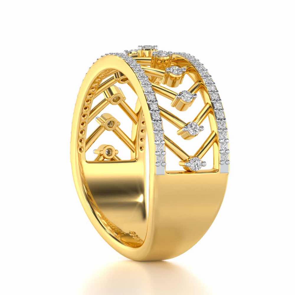 Shiny Direct Silver Band Ring - Yellow Gold - Image 3