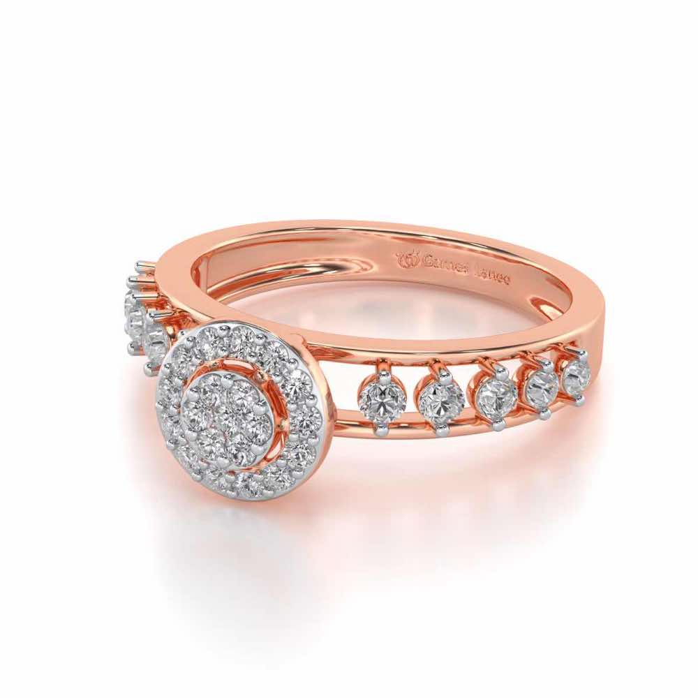 Shiny Eye Silver Ring - Rose Gold - Image 2