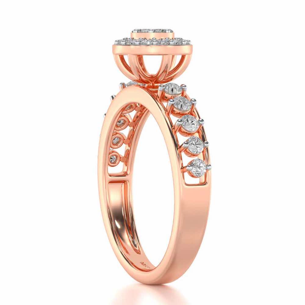Shiny Eye Silver Ring - Rose Gold - Image 3