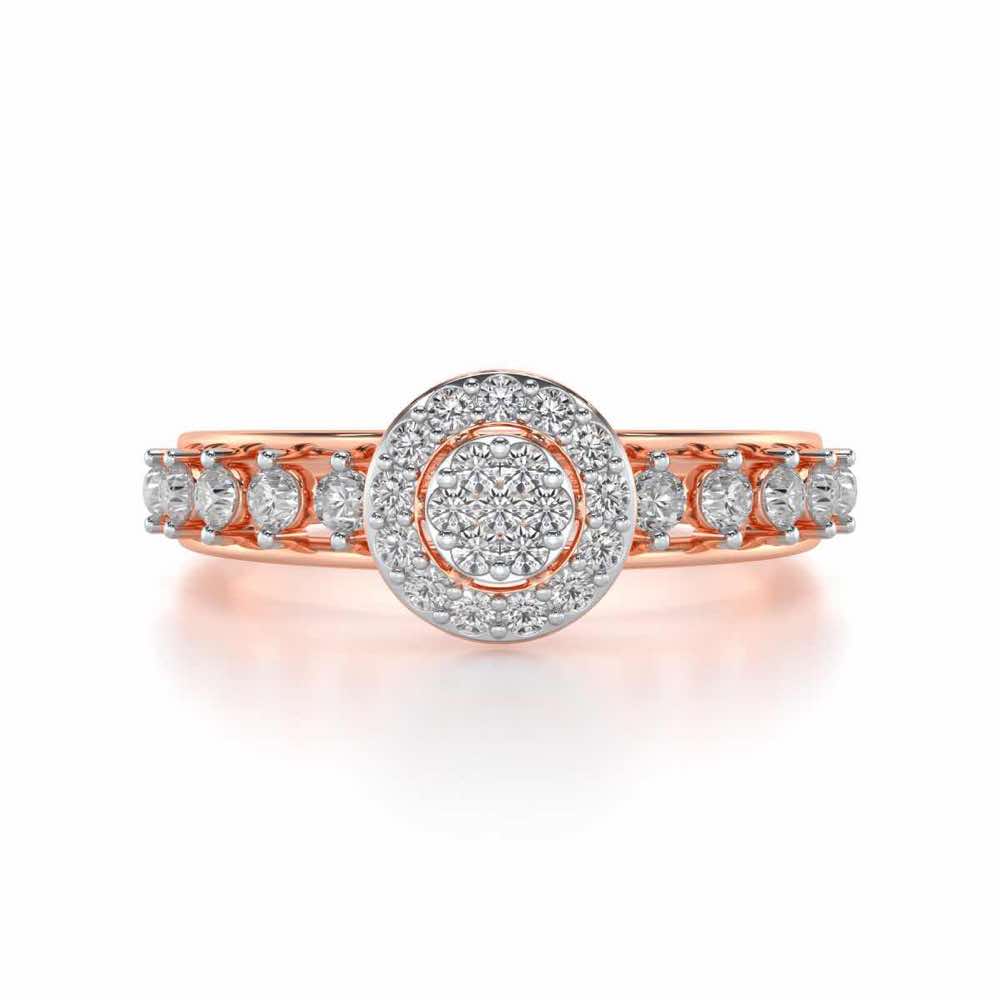 Shiny Eye Silver Ring - Rose Gold - Image 4